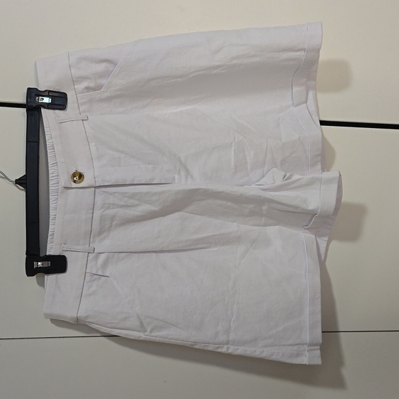White Cuffed Shorts - Picture 1 of 5